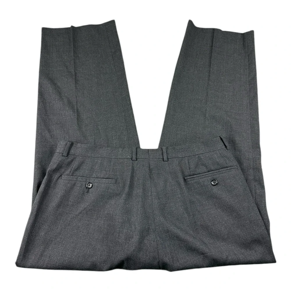 Jil Sander Charcoal Gray Pure Wool Mens Suit 40R Pant 32x29 Tailor Made